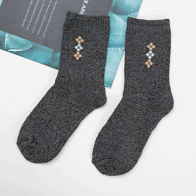 Warm Floor Fluffy Thermal Solid Color Winter Thick Socks For Men - Pack Of 5 Pairs | Fashion Warm Winter Socks For Men 1