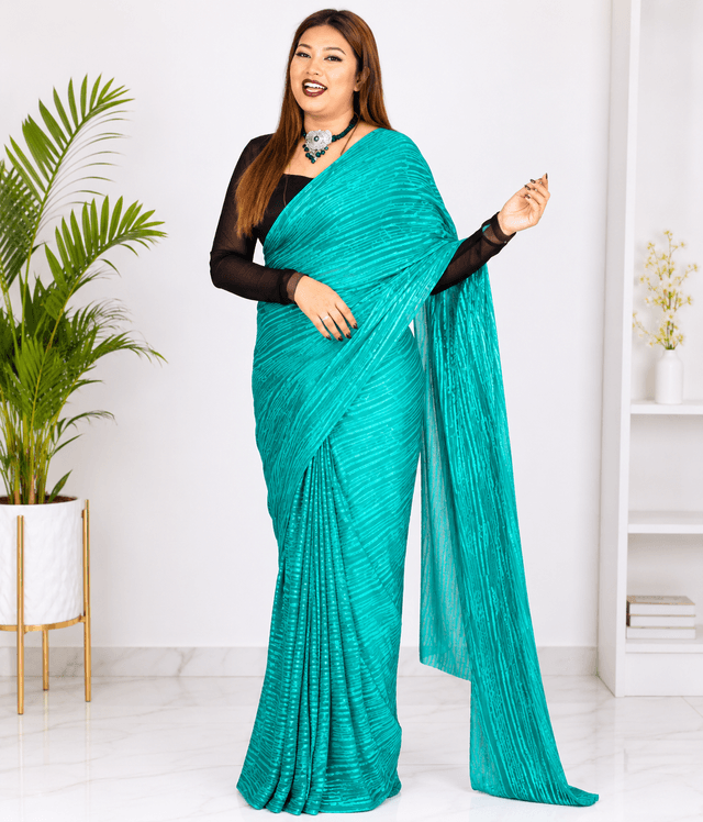 Tiktok Viral Green saree 