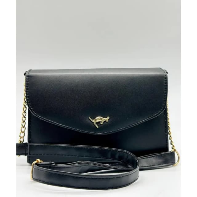 Black Color Crossbody Shoulder Bag With Chain For Women