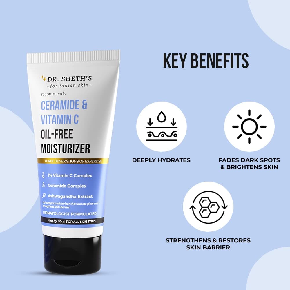 Dr. Sheth's Ceramide & Vitamin C Oil - Free Moisturizer  1
