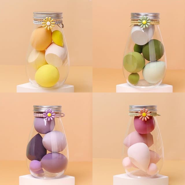 Cute Blender Jar Set of 7 Soft Makeup Sponge