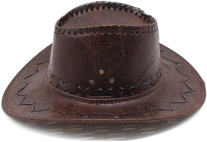 Western Cowboy Hat, Faux Suede, Wide Brim, Stitched Detail, Unisex 1