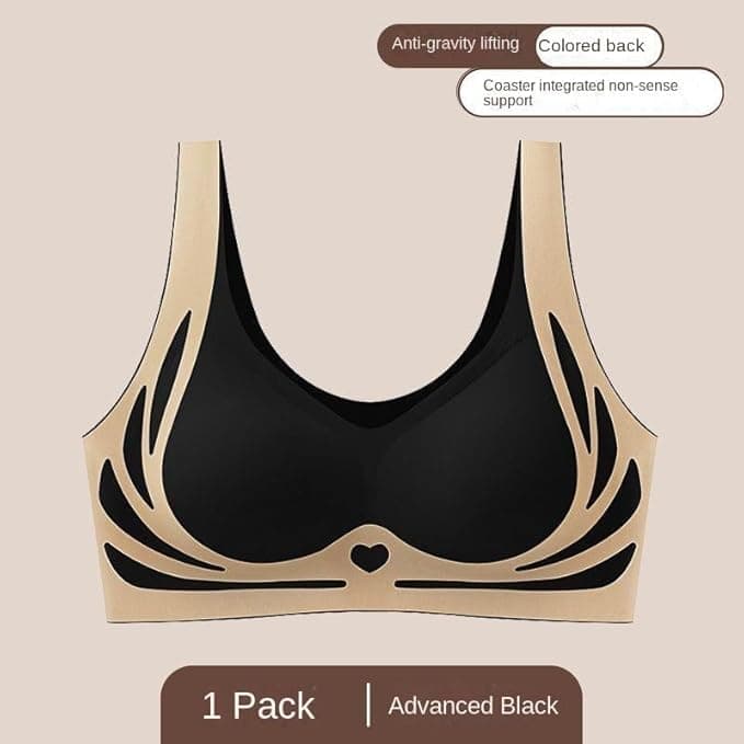 seamless, wireless push-up bra for women, with a full-back coverage design for support and comfort.  3