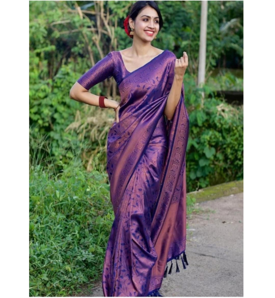 Woven Banarasi Pure Silk Saree With Blouse 1