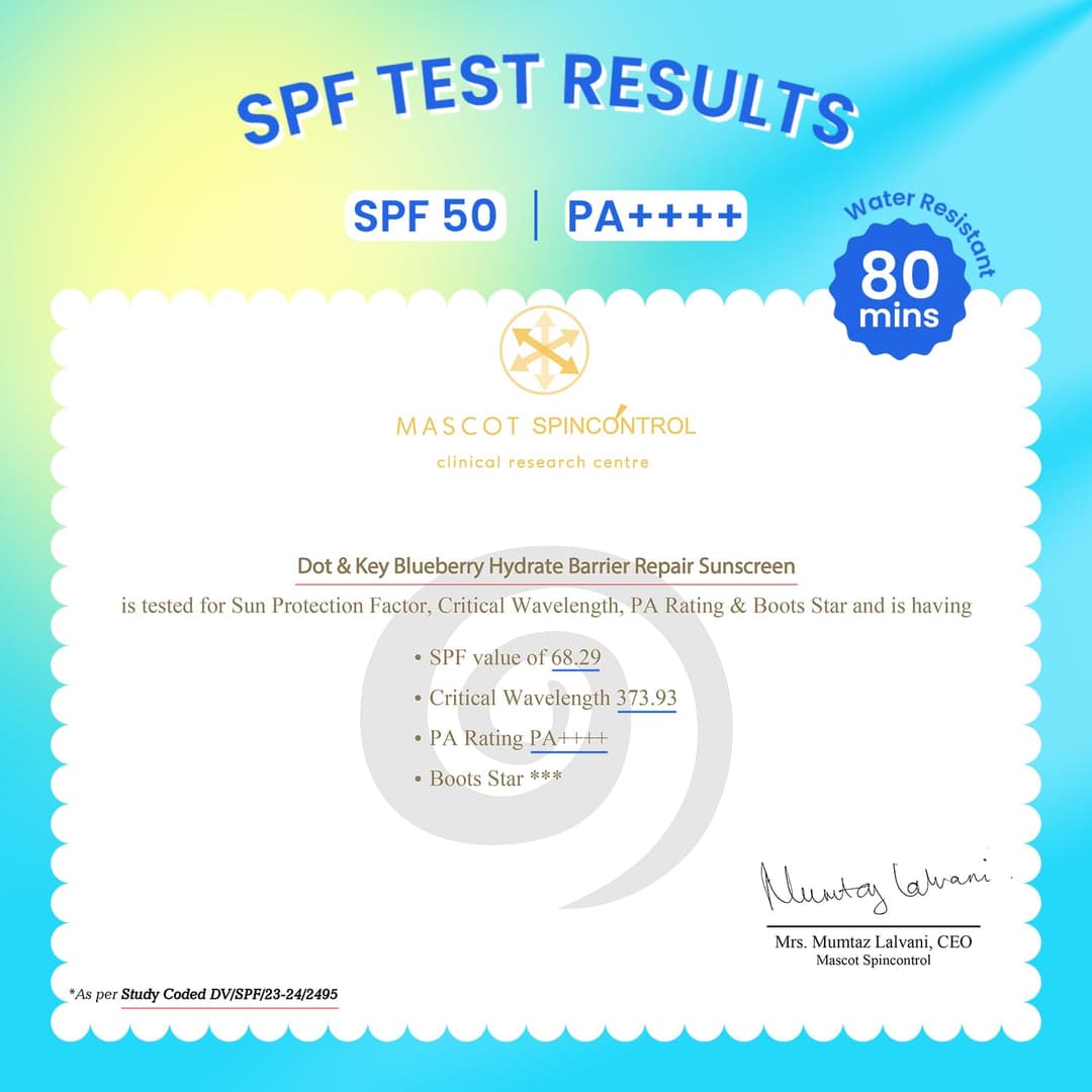 Dot & Key Blueberry Hydrate Barrier Repair Sunscreen Spf 50+, Pa++++|For Dry&Sensitive Skin|Non - Greasy Finish|No White Cast|Uv & Blue Light Protection|Broad Spectrum|For Women&Men|50G, 1 Count 3