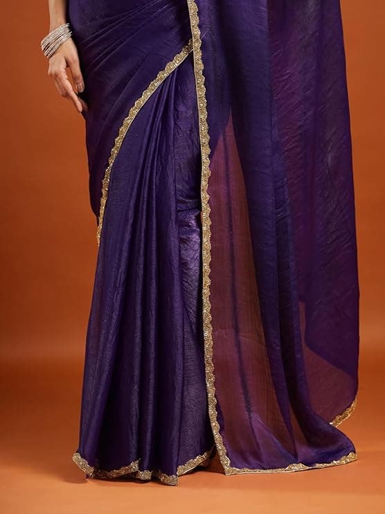 Women's Two Tone Fendy Chiffon Saree 4