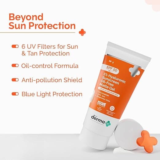  Hyaluronic Sunscreen SPF 50 , 80 G, Oil-Free Matte Gel | Lightweight Sunscreen for Oily & Acne-Prone Skin | SPF 50 & PA++++ Protection | Safe & Effective | 80 g 3