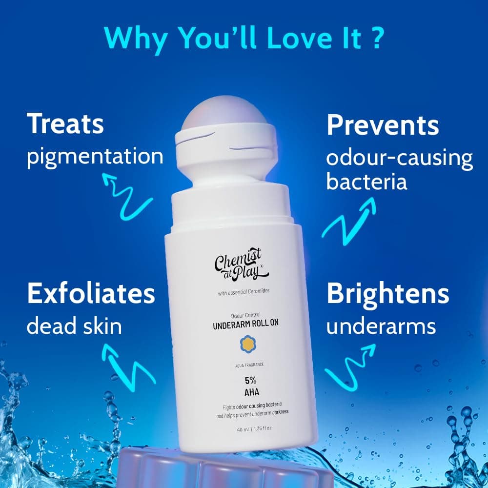 CHEMIST at Play 5% AHA Underarm Roll On, Lactic Acid Deodorants for Men & Women (40ml) 2