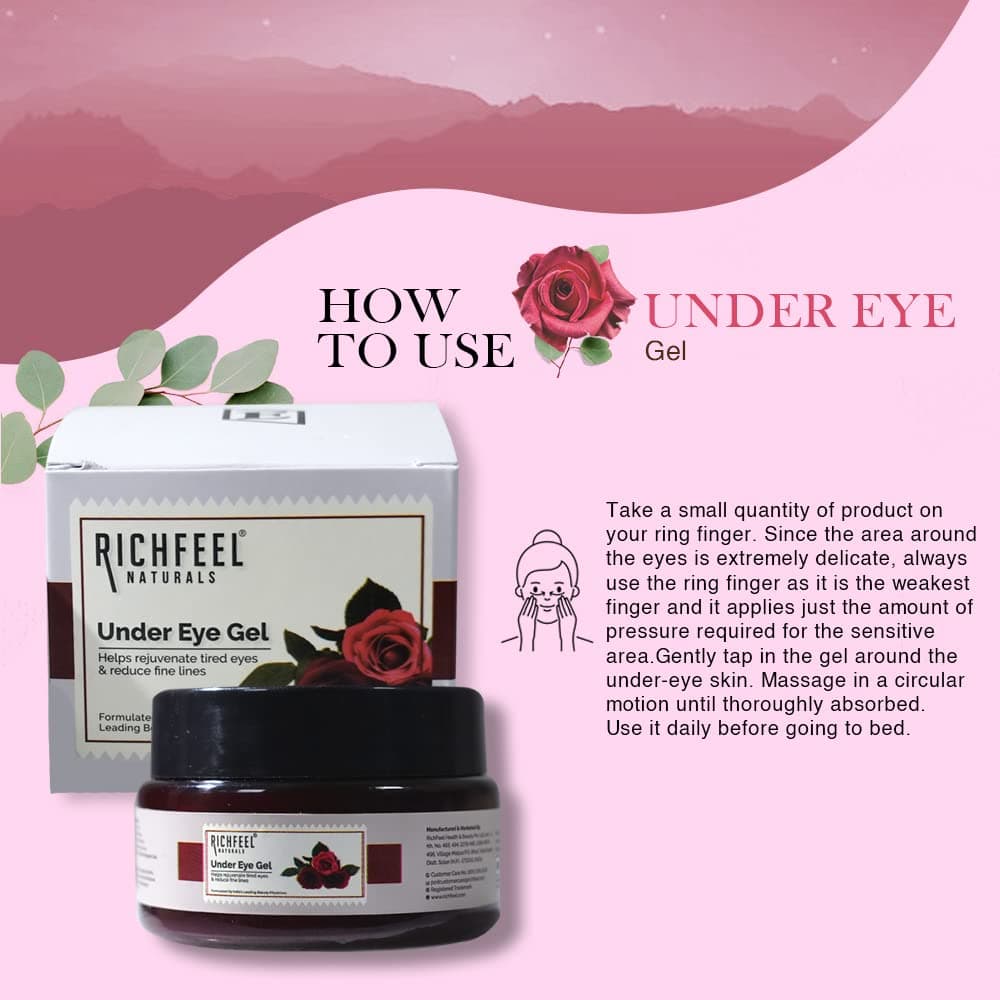 Richfeel Under Eye Gel for Dark Circles Puffy Eyes Wrinkles & Fine Lines Removal for Women & Men  2