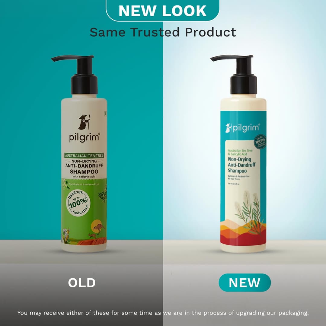 Pilgrim Australian Tea Tree Non-Drying Anti-Dandruff Shampoo 200 ml | Removes Dandruff from Source | Helps with Itching, Irritation | Strong & Smooth Hair | For Men & Women | 1