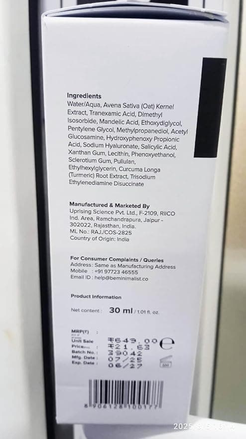 Minimalist 3% Tranexamic Acid Serum for Brighter, Clearer Skin | 30 ml 3