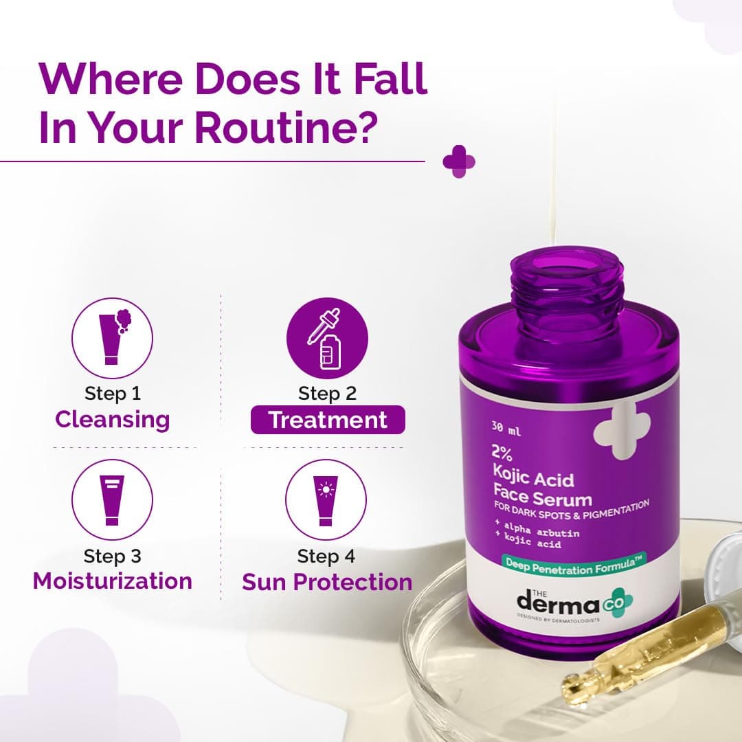 The Derma Co 2% Kojic Acid Face Serum With 1% Alpha Arbutin & Niacinamide For Dark Spots & Pigmentation, 30ml 5