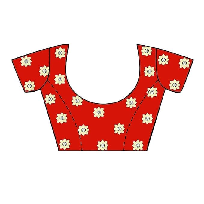 Bollywood Banarasi poly silk saree with Blouse (Red) 3