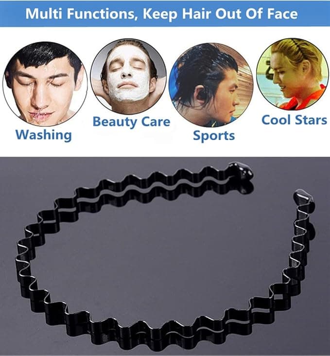 2 Pcs Metal Headband for Boys Men, Unisex Hair Band Headbands, Hair Band 2