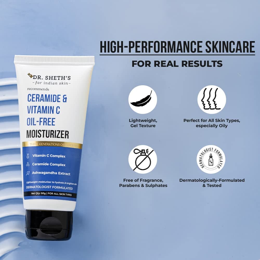 Dr. Sheth's Ceramide & Vitamin C Oil - Free Moisturizer  4