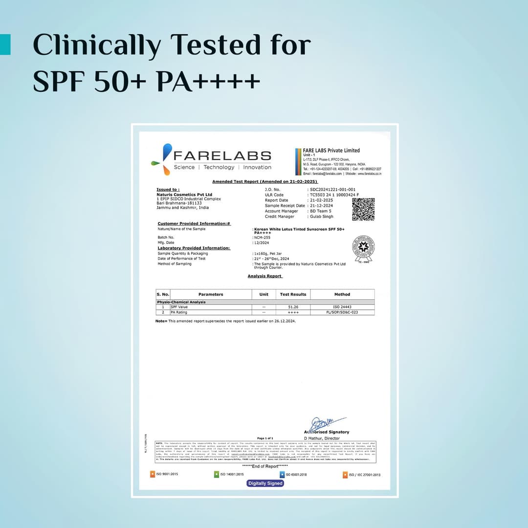 Pilgrim Korean White Lotus Tinted Sunscreen SPF 50+ PA++++ with 3% Niacinamide | No White Cast |Prevents Tanning | Lightweight | For All Skin Types | For Women and Men | 50ml 6