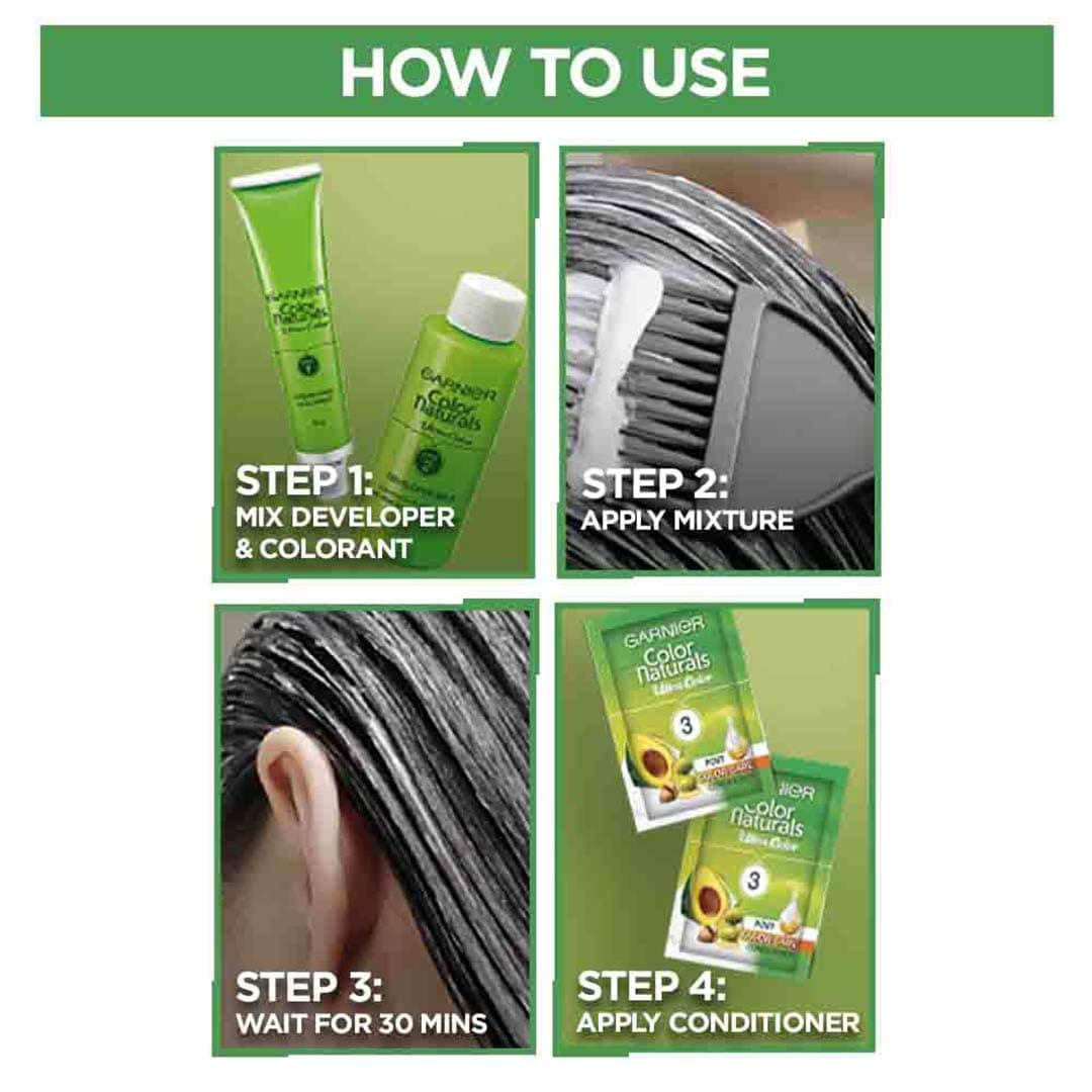 Garnie Color Naturals Creme Hair Color - 7.65 Raspberry Red (55ml+50g) 4