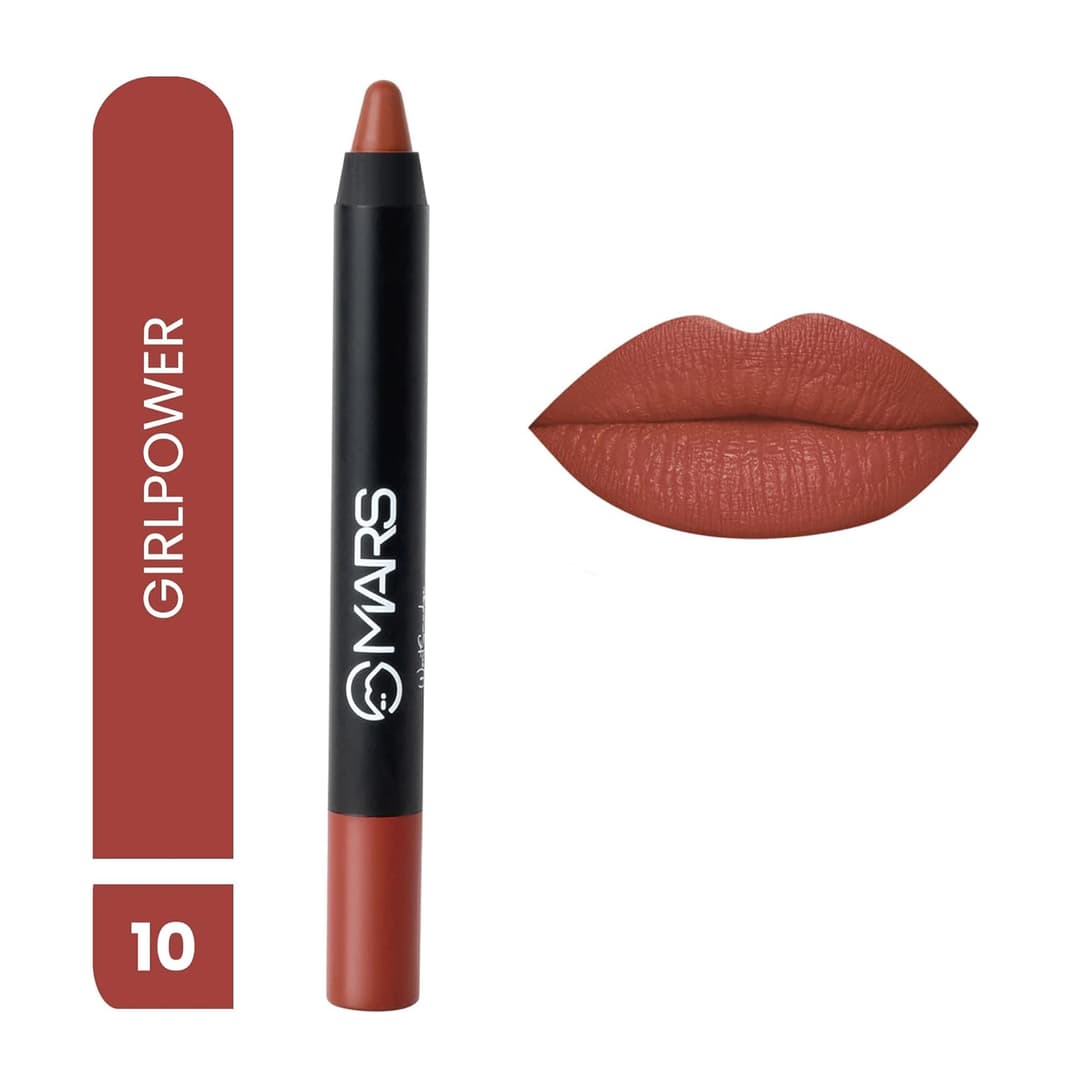MARS Long Lasting Crayon Lipstick up to 12 Hours Stay | Matte Finish | Waterproof | Won't Smudge Won't Budge Lip Crayon (3.5 gm) 1