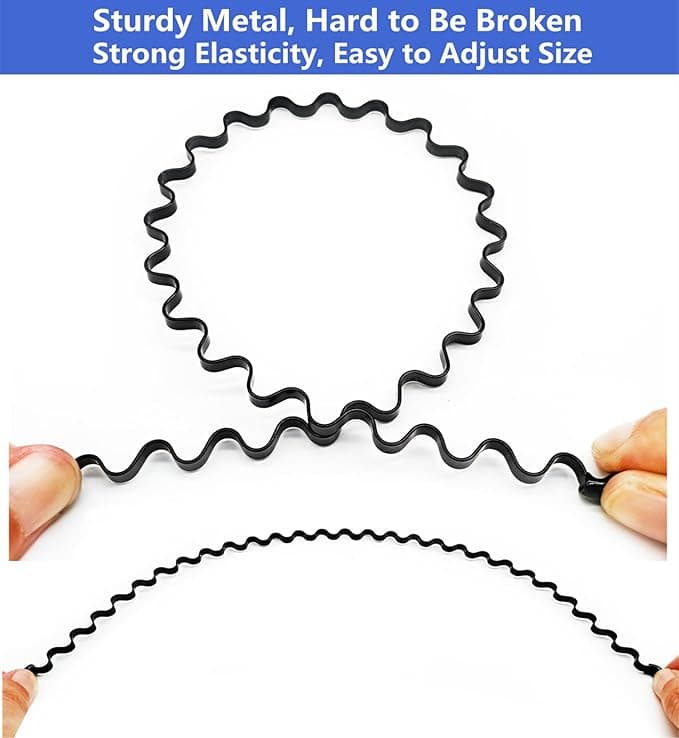 2 Pcs Metal Headband for Boys Men, Unisex Hair Band Headbands, Hair Band 1