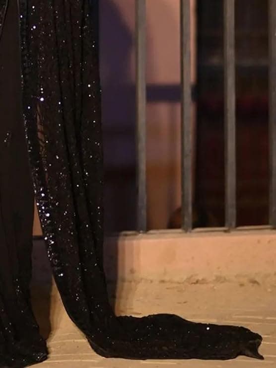 Womens Heavy Georgette Sequence Work Saree With Unstitched Blouse Piece 3