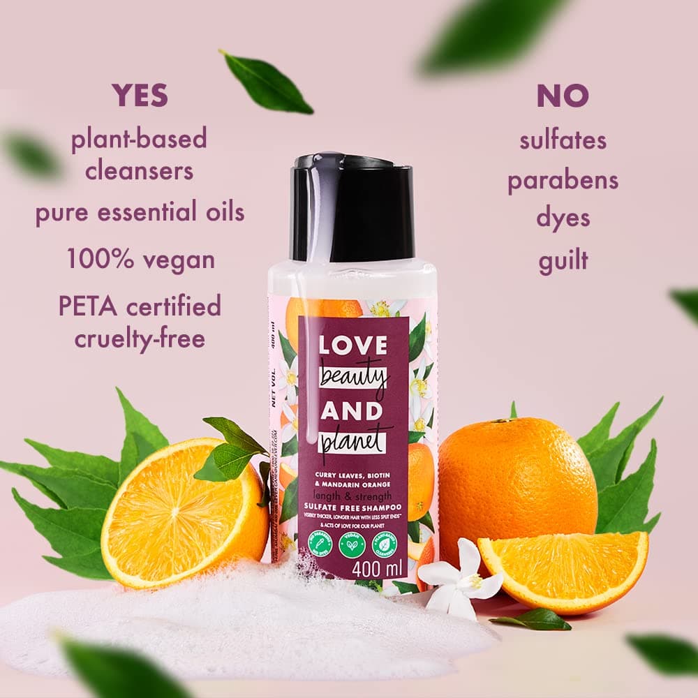 Love Beauty & Planet Curry Leaves & Biotin Sulpate Free Shampoo For Length And Strength (400ml) 3