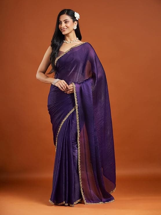 Women's Two Tone Fendy Chiffon Saree 2
