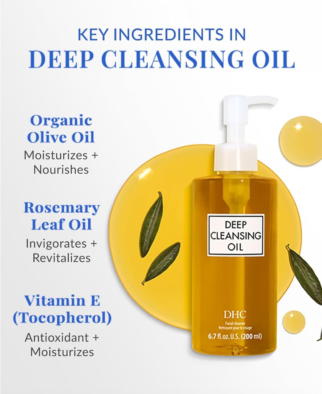  DHC Deep Cleansing Oil, Facial Cleansing Oil, Makeup Remover, Cleanses without Clogging Pores, Residue-Free, Fragrance and Colorant Free, All Skin Types, 6... 3