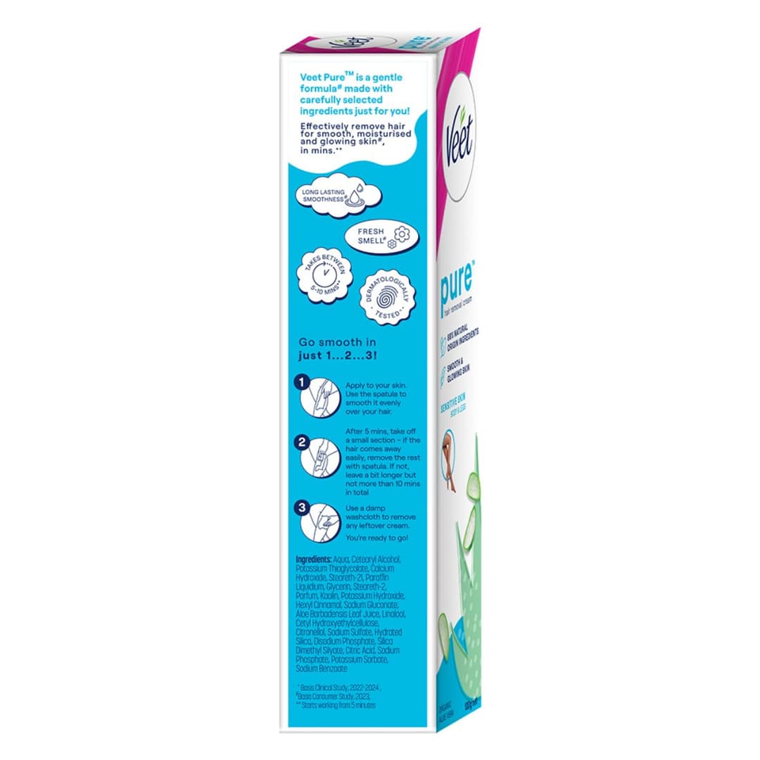 ReckittVeet Hair Removal Cream with Aloe Vera and Vitamin E for Sensitive Skin - 100g 9
