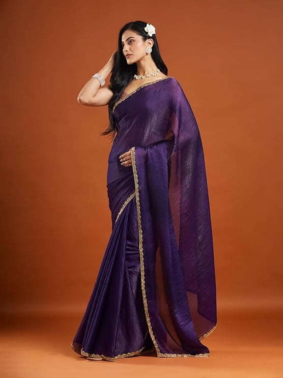Women's Two Tone Fendy Chiffon Saree 3