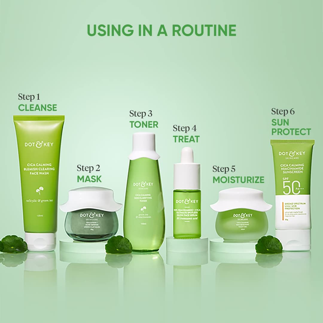 Dot & Key Skin Care Pollution + Acne Defense Green Clay Mask | Clay Mask for Face with Salicylic & Matcha Tea | Reduces Active Acne, Soothes Redness | For Dark Spots, Oily, Acne Prone Skin | 85g 5