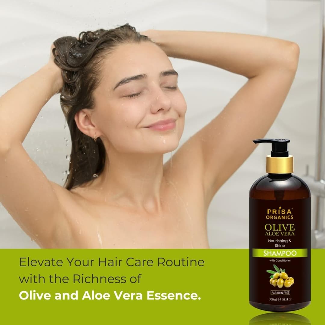 Prisa Organics Olive & Aloevera Shampoo with Conditioner (300ml) 4