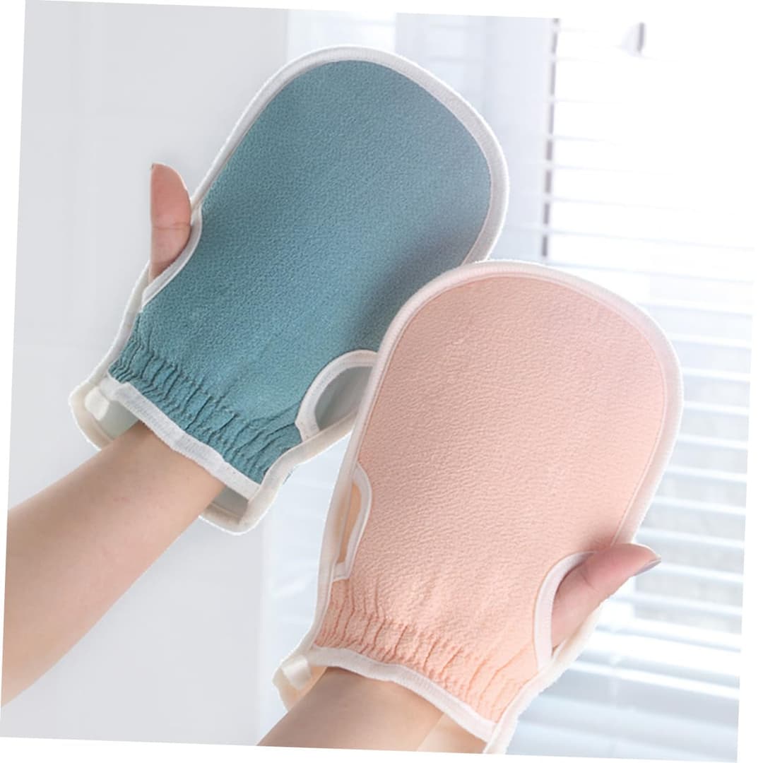 3-in-1 Exfoliating Bath Set – Back Scrubber, Bath Glove Mitt, and Shower Loofah Ball" 3