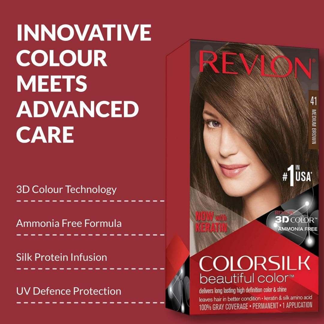 Revl0n Color Hair Color 4N Medium Brown (40ml+40ml+11.8ml) 2