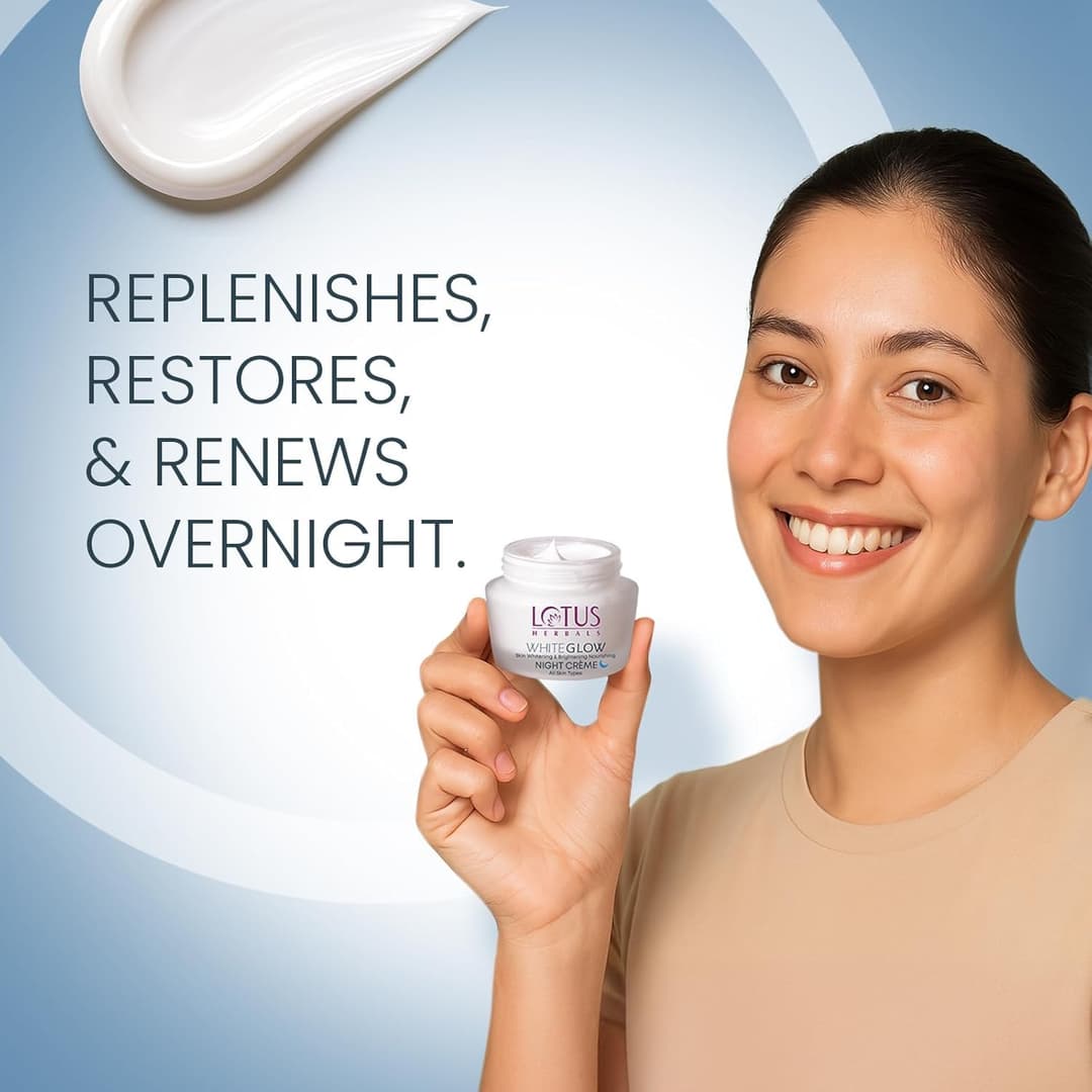 L0TUS HERBALS WhiteGlow Skin Nourishing Night Creme  6