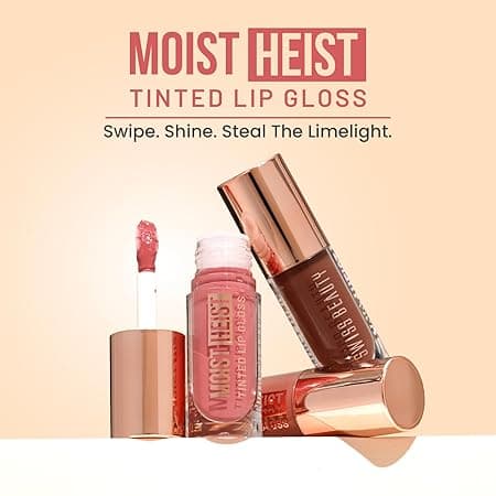 Swiss Beauty Moist Heist Tinted Lip Gloss | Colour + Shine | Moisturises | With Vitamin E | Non-Sticky | Long-Lasting | Shade- 4. Brown Scheme, 4.8g 1