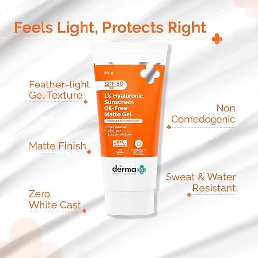  Hyaluronic Sunscreen SPF 50 , 80 G, Oil-Free Matte Gel | Lightweight Sunscreen for Oily & Acne-Prone Skin | SPF 50 & PA++++ Protection | Safe & Effective | 80 g 5