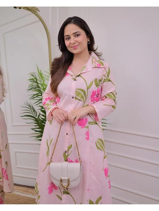 Anarkali Kurta-Set for Women – Viscose Rayon Printed Kurta & Straight Pant | Festive Ethnic Indian Traditional Outfit for Functions & Puja 2