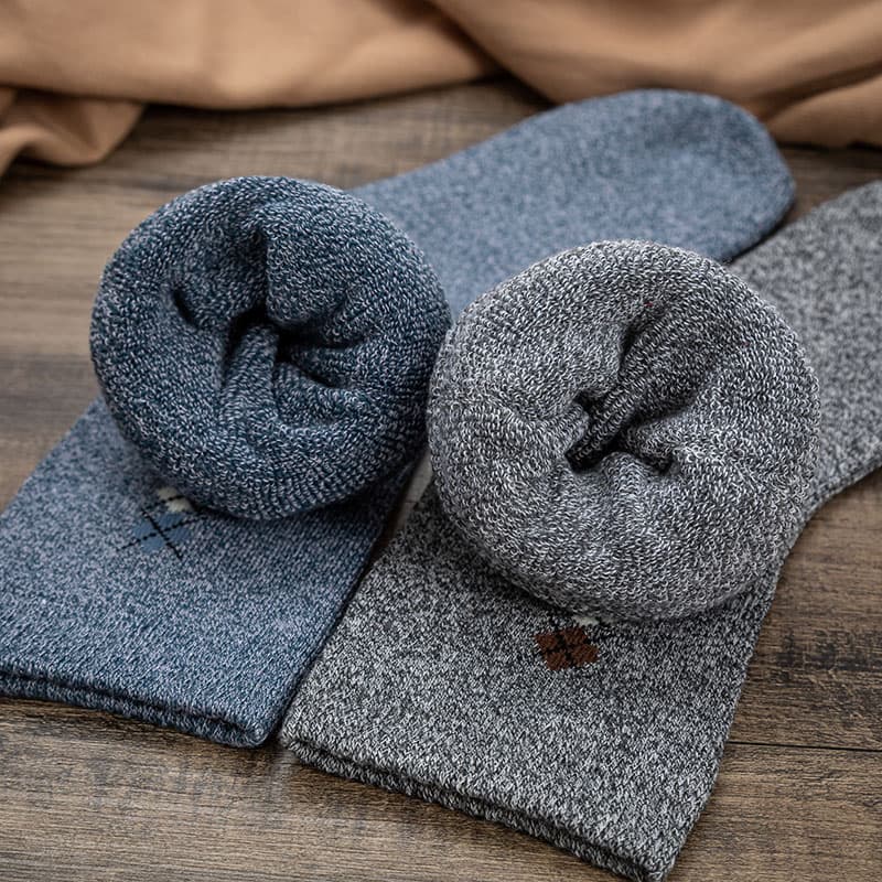 Warm Floor Fluffy Thermal Solid Color Winter Thick Socks For Men - Pack Of 5 Pairs | Fashion Warm Winter Socks For Men 2