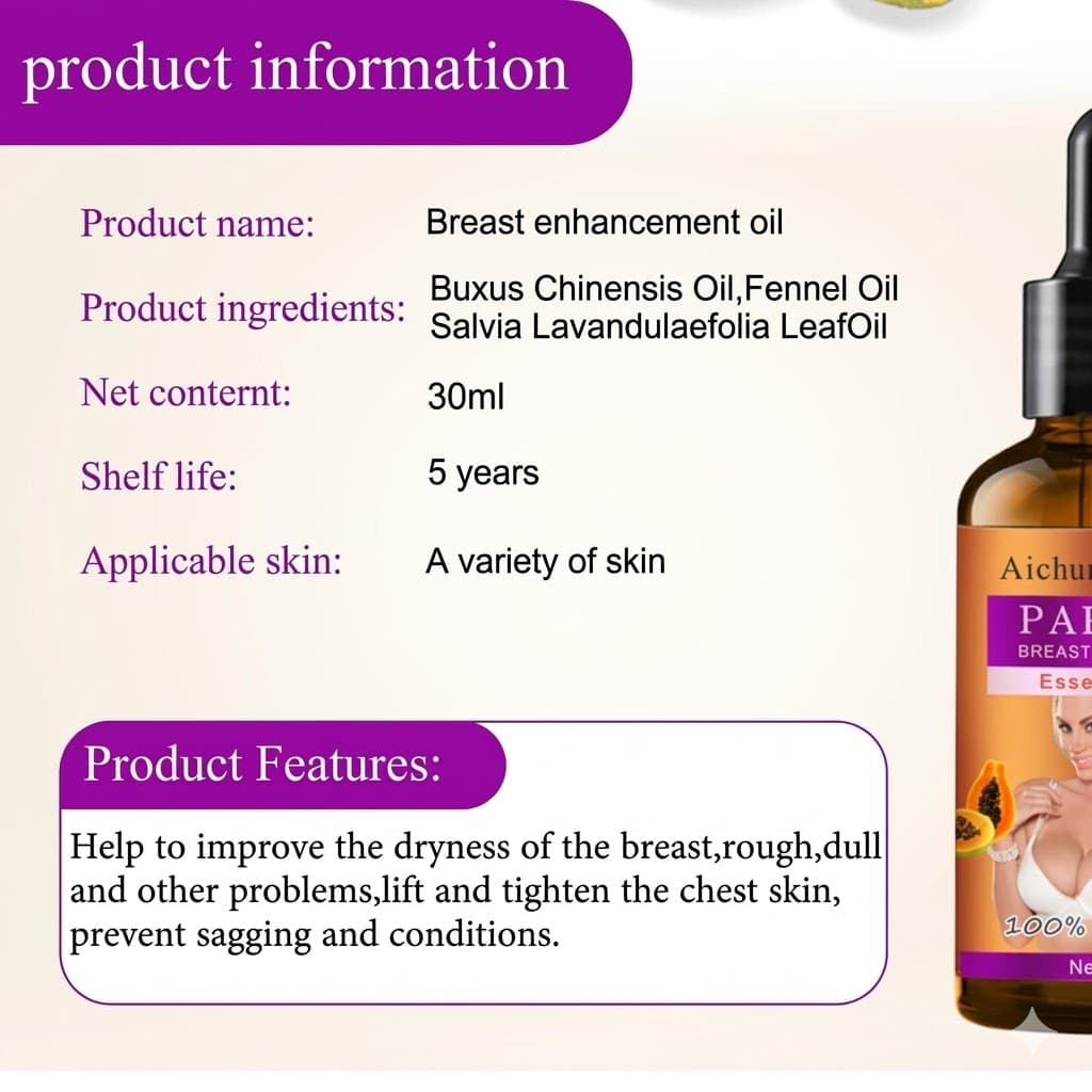 Aichun Beauty Papaya Breast Enlarging Essential Oil 1