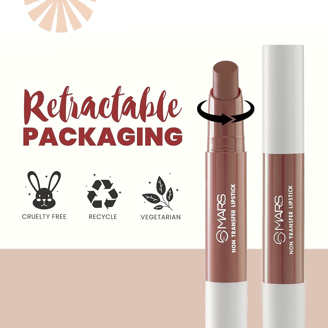 MARS Matte Super Stay Lipstick | Up to 12 Hours Long Lasting | Smudge Proof and Waterproof Lipstick for Women 2.6 gm 1