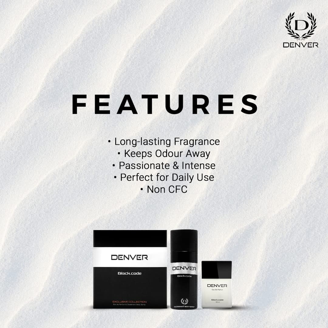Denver Sporting Club Black Code Perfume and Deo Combo Set 6