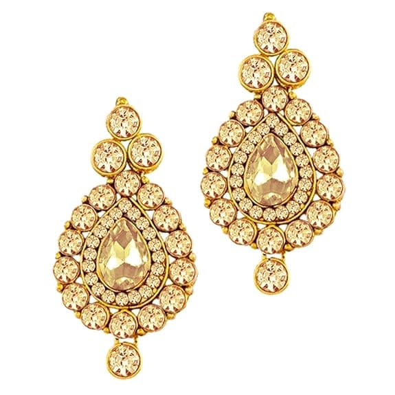 Peora American Diamond Gold Plated Jewellery Set with Maang Tikka for Women 4