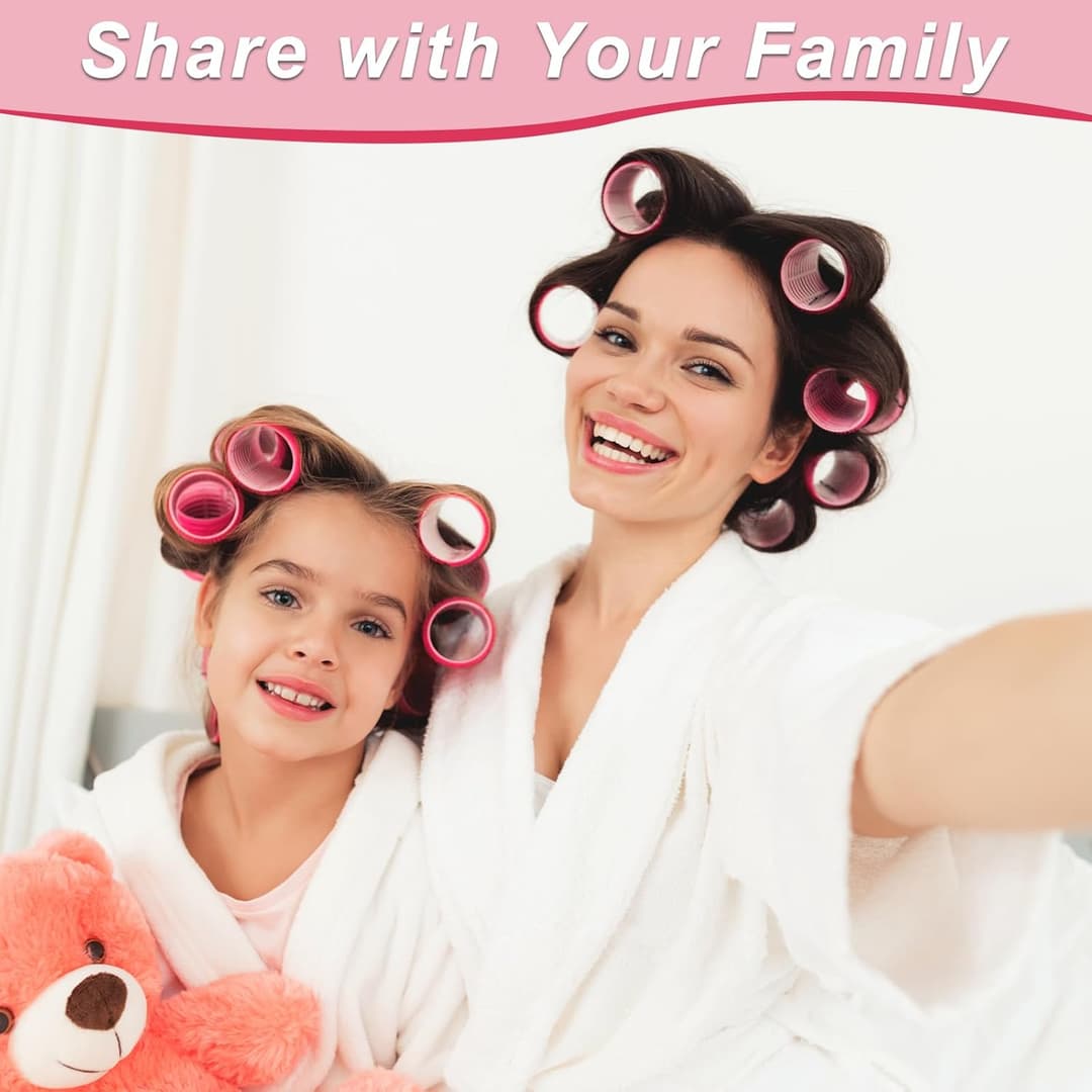 multi-colored 6 Pcscself-grip velcro hair rollers With 3pcs hair clips 3