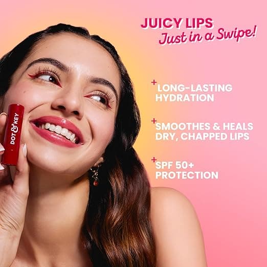 Dot & Key Barrier Repair Hydrating Lip Balm SPF 50 | Cherry Crimson | Repairs Damaged Lip Barrier | High Tinted | 4.5 gm 2