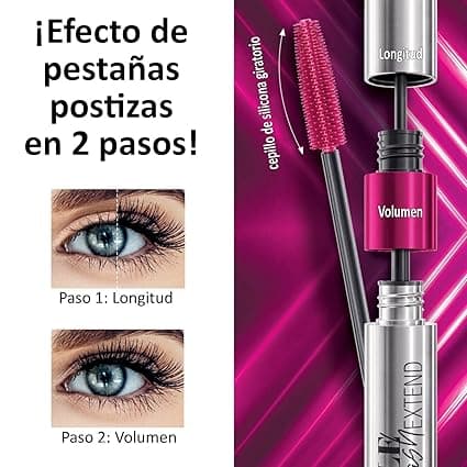 FARMASi Double Lash Extend Mascara, 2-Step Special Brush for Lengthening & Volumizing, False Lash Effect, Buildable Formula, No Clumping, Defines & Multiplies Eyelashes, Black, 0.41 fl oz (Pack of 2) 3