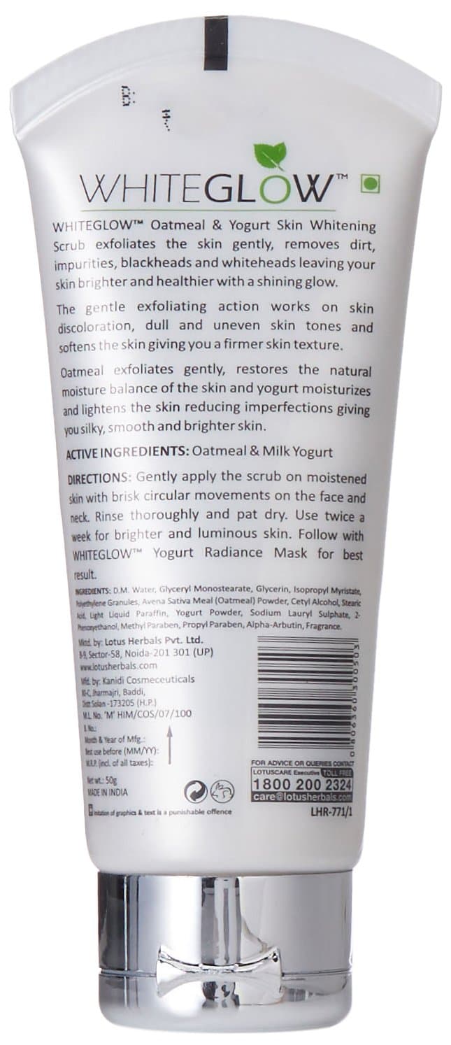 L0tus Herbals WhiteGlow Oatmeal And Yogurt Scrub -100g 1