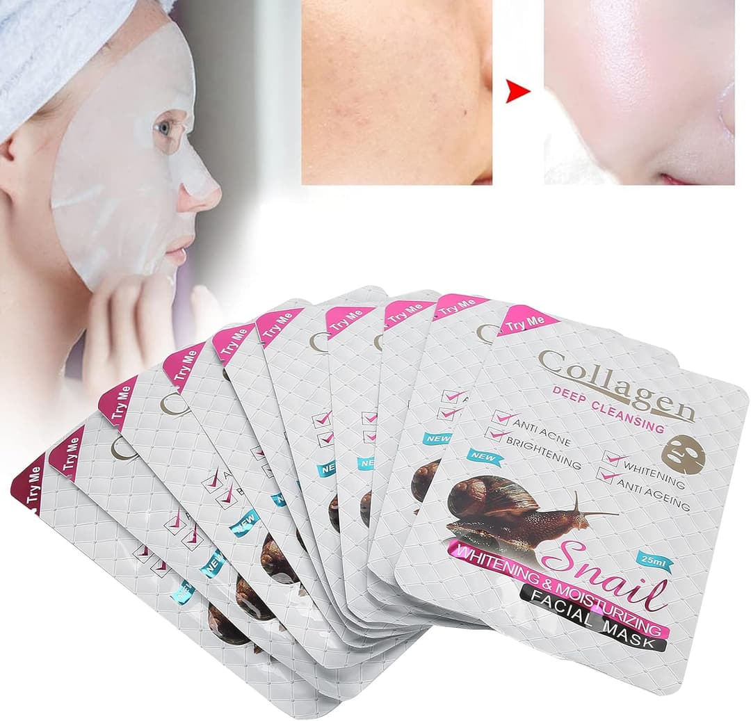  Collagen Snail Deep Cleansing Facial Mask, 2Pcs 1