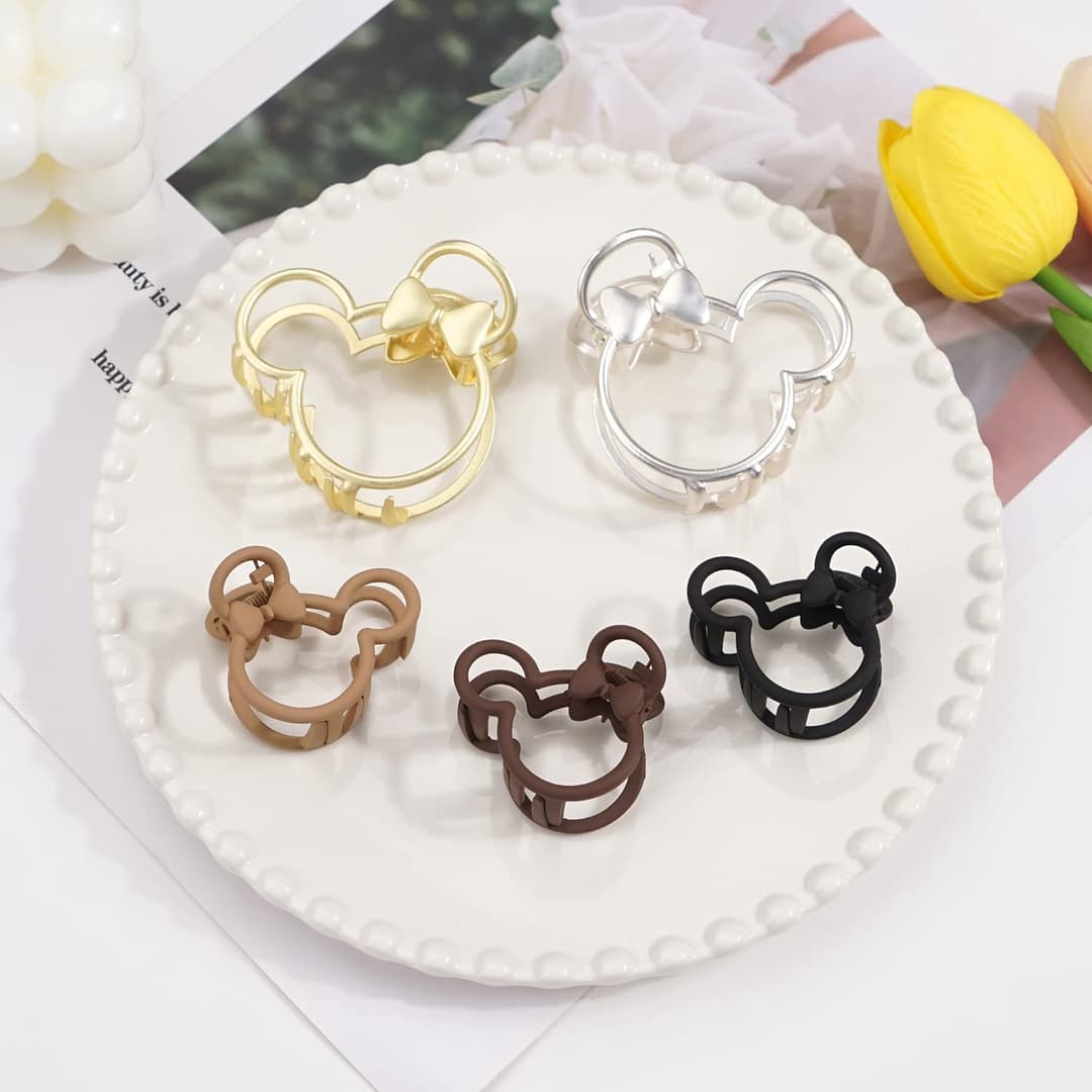 Mickey Mouse-inspired matte hair Clips 2Pcs 5