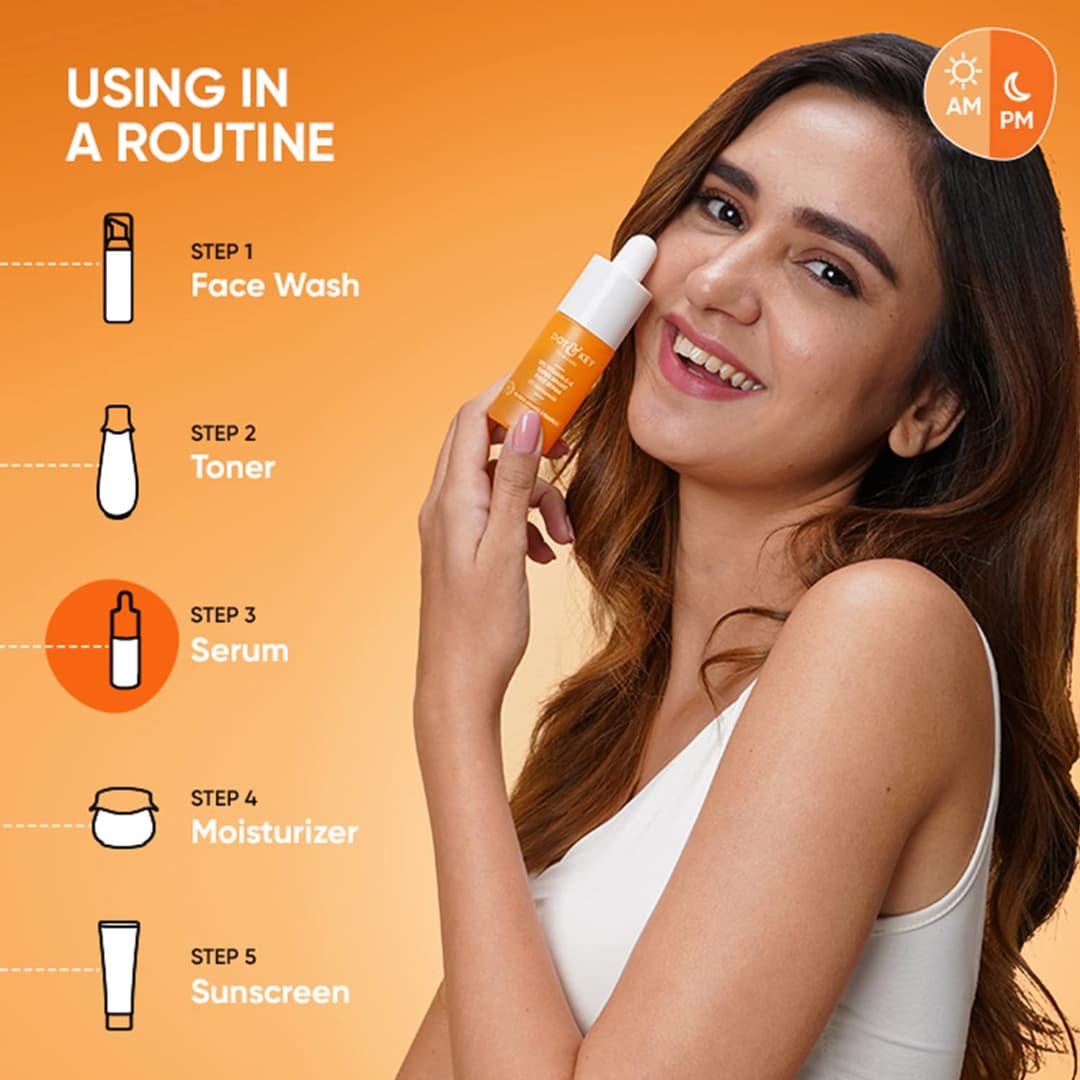 Dot & Key 10% Vitamin C + E, 5% Niacinamide Serum | Vitamin C Serum For Glowing Skin | Fades Dark Spots | Vit C with Blood Orange & Pumpkin | For Uneven & Dull Skin | For All Skin Types | 20ml 4
