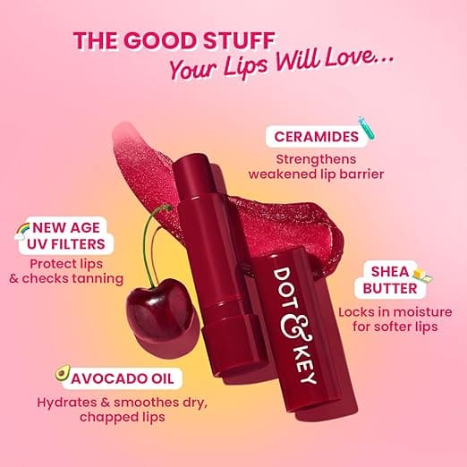 Dot & Key Barrier Repair Hydrating Lip Balm SPF 50 | Cherry Crimson | Repairs Damaged Lip Barrier | High Tinted | 4.5 gm 3